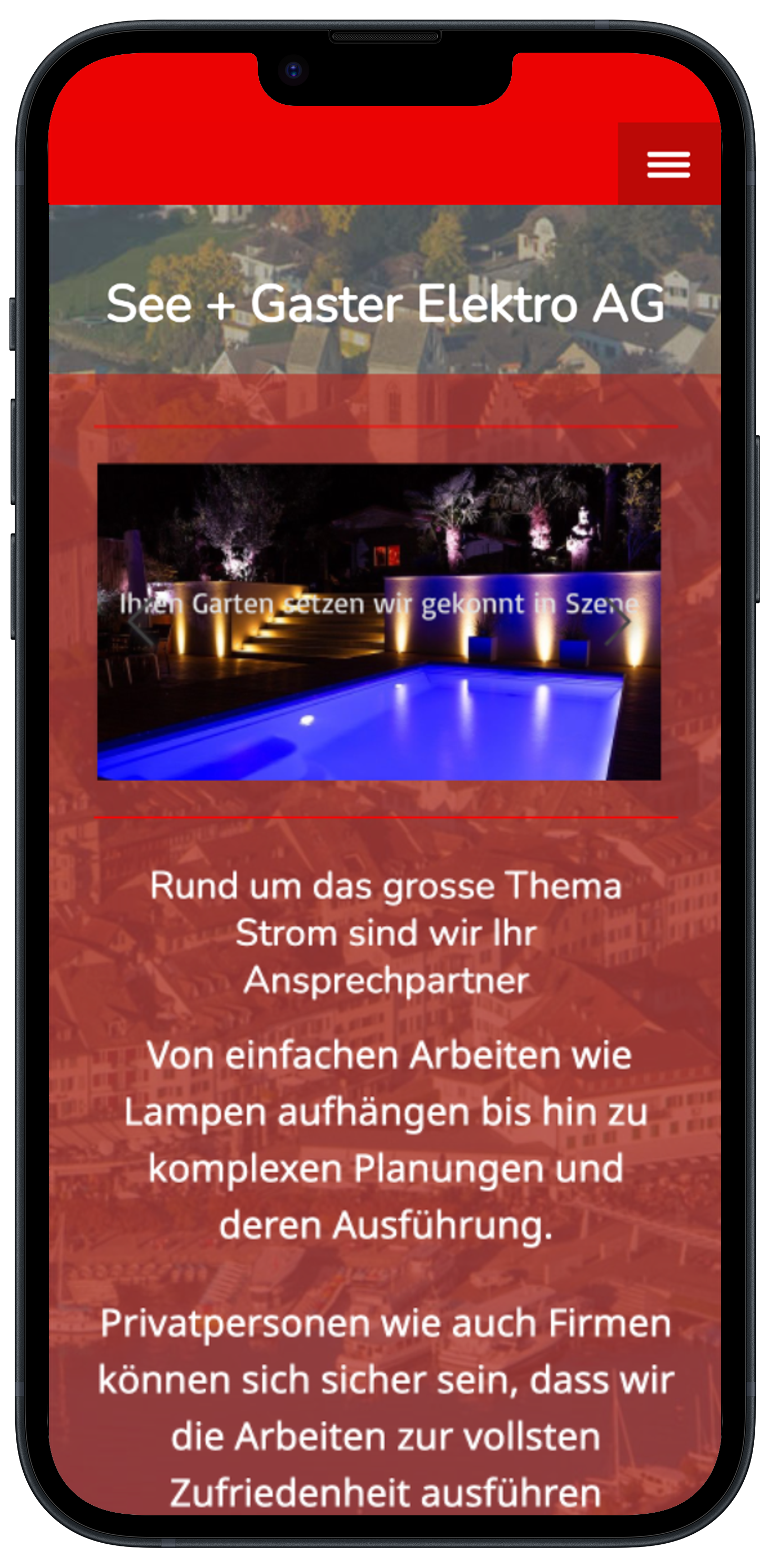 SG Elektro - Alte Website - Mobile