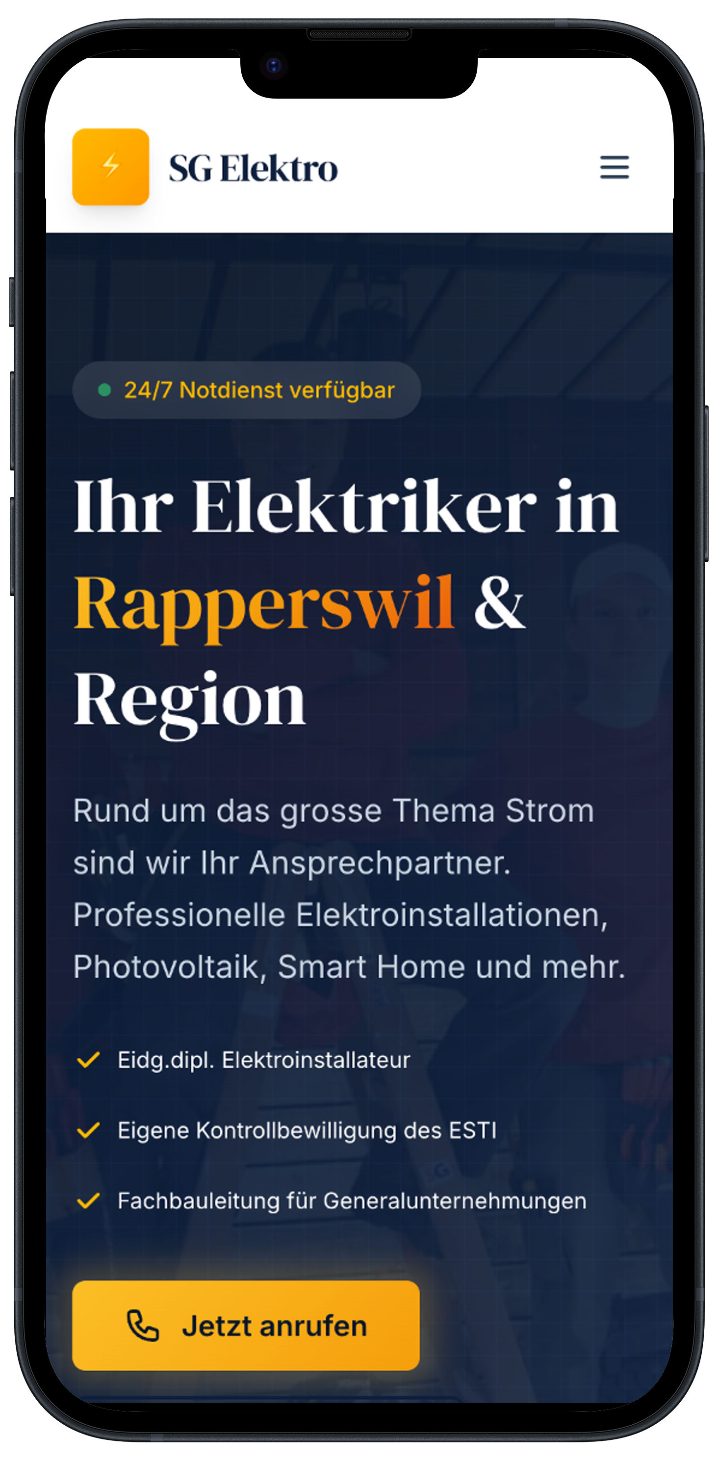 SG Elektro - Neue Website - Mobile